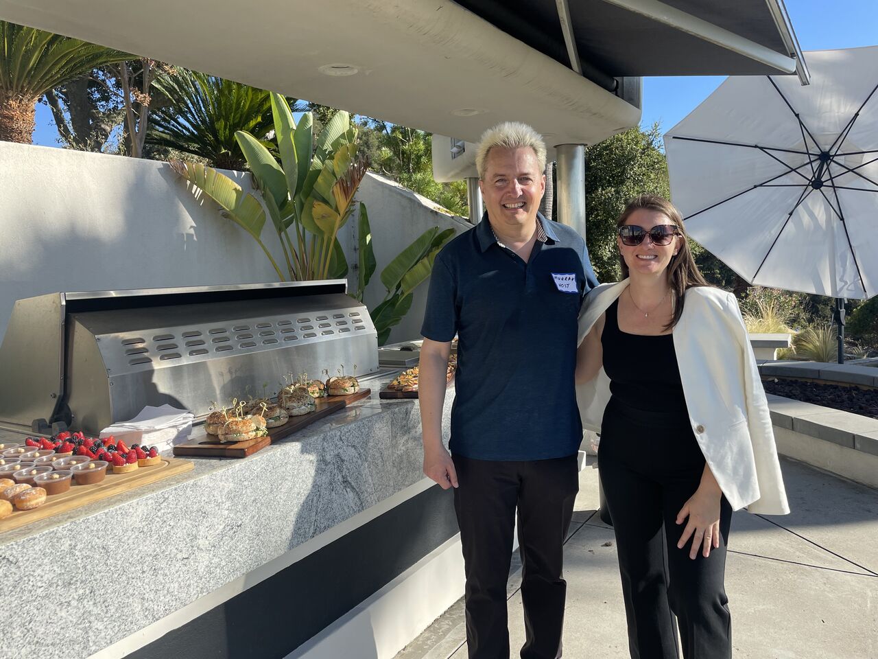 Open Future Forum members at an outdoor reception